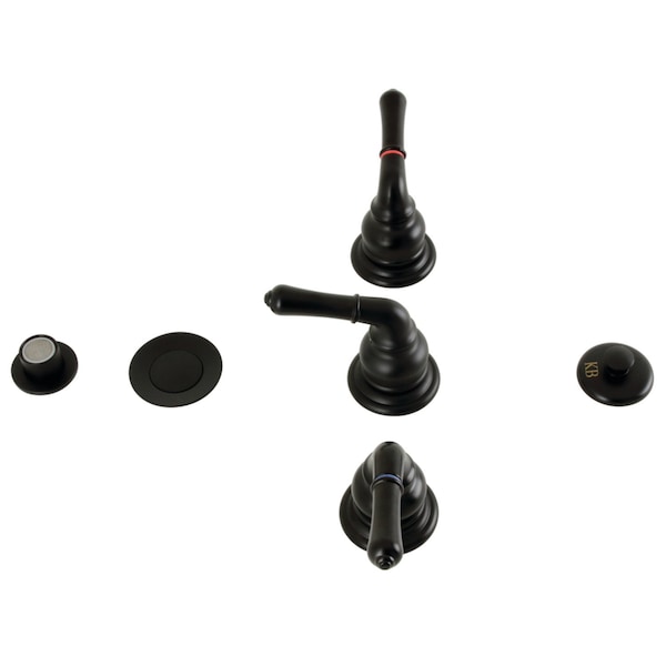 ThreeHandle Bidet Faucet with PopUp, Matte Black